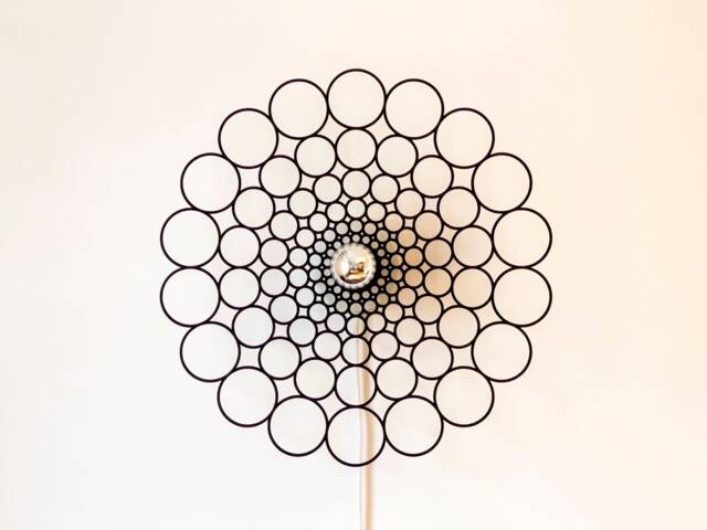Halogen Wall Lamp Bubbles - Shadow Wooden Lampshade Silhouette - image 1