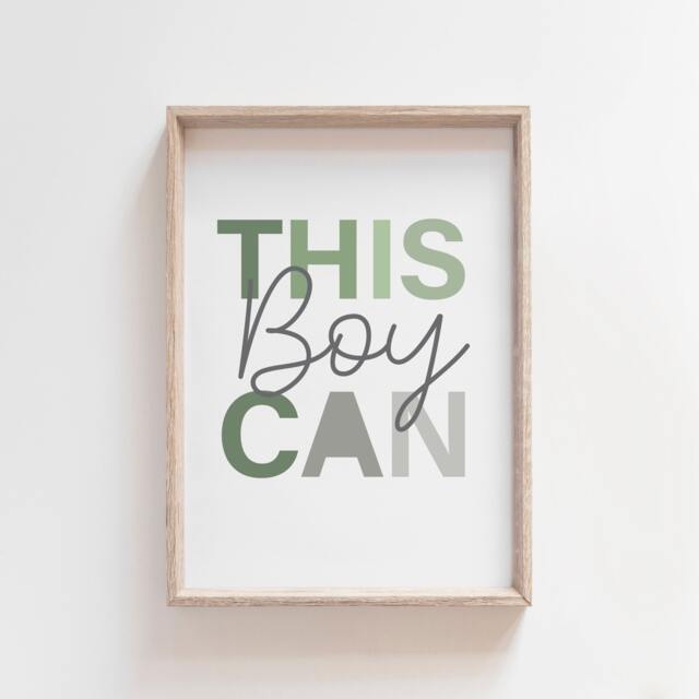 This Boy Can Print, Boys Bedroom Decor, Prints, Nursery Wall Art, Motivational Self Love Prints - image 1