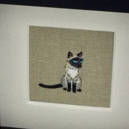 Siamese Cat Textile Picture, Small Lovers Gift, Sophie Allport Purrfect Design - thumbnail 3