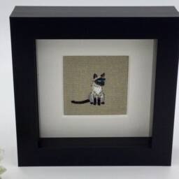 Siamese Cat Textile Picture, Small Lovers Gift, Sophie Allport Purrfect Design - thumbnail 2