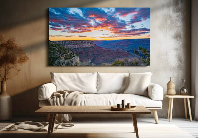 Grand Canyon Sunset Photo, Travel Photography, National Park Wall Art - image 1