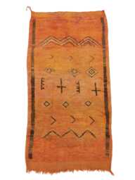 Mid-Season Sale Vintage Saffron Peaks Taznazkth Runner Circa 1950, 182 X 87cm, Orange Rug - thumbnail 1