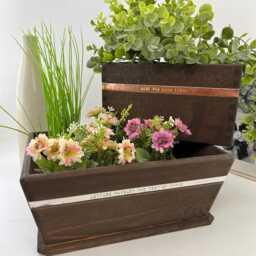 Indoor Wooden Pot Planter - Personalised Mother's Day Handcrafted Plant Grandparent Gift - thumbnail 3