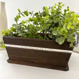 Indoor Wooden Pot Planter - Personalised Mother's Day Handcrafted Plant Grandparent Gift - thumbnail 4