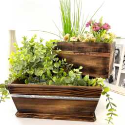 Indoor Wooden Pot Planter - Personalised Mother's Day Handcrafted Plant Grandparent Gift