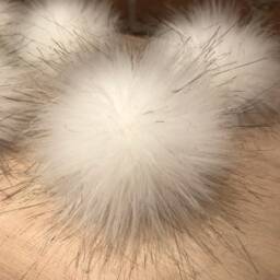 Faux Fur Pom Christmas Ornaments White Snow Cloud Decor - Set Of 6 - thumbnail 3