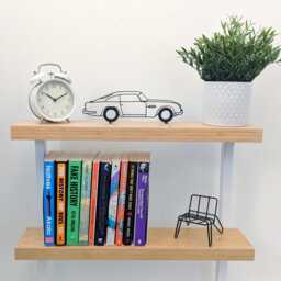 British Icon Car Model - 3D Printed Wall Art Line Style Plastic Sculpture Home Decor Gift For Him Modern Black Display - thumbnail 2