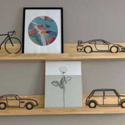 British Icon Car Model - 3D Printed Wall Art Line Style Plastic Sculpture Home Decor Gift For Him Modern Black Display - thumbnail 3