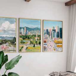 Set Of 3 Denver Posters, Colorado Wall Art Prints, Travel Poster Set, City Skyline Mountain View - thumbnail 3