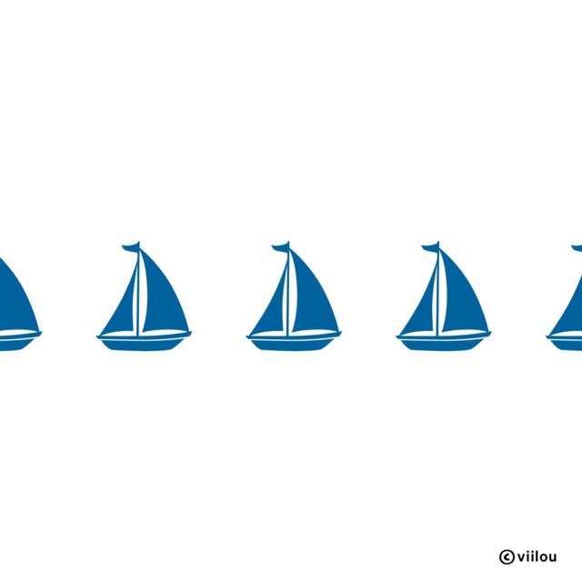Wall Stickers Sailboats Illustration Decals Maritime Sailing Boat Motifs Children Borders Tattoos Sailboats Silhouettes Kids Pictures - image 1