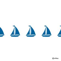 Wall Stickers Sailboats Illustration Decals Maritime Sailing Boat Motifs Children Borders Tattoos Sailboats Silhouettes Kids Pictures - thumbnail 1