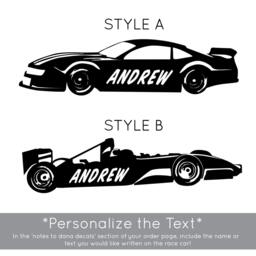 Personalized Race Car Go-Kart - Wall Decal Custom Vinyl Art Stickers - thumbnail 2