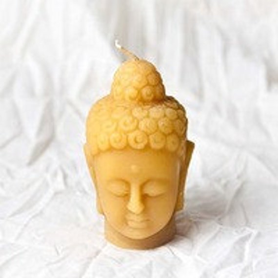 Buddha Head Beeswax Candle