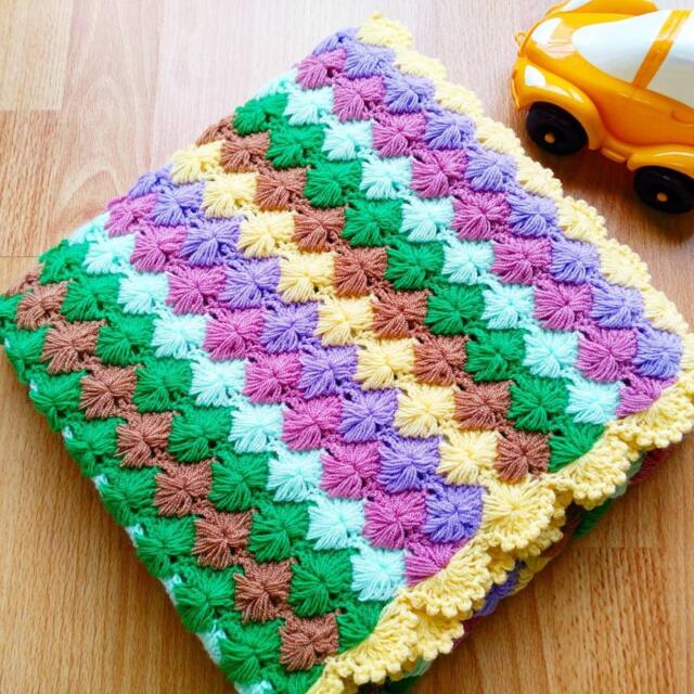 Baby Blanket, Crochet Stripet Handmade, Afghan Throw, Home Decor, Shower Gift - image 1