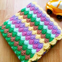 Baby Blanket, Crochet Stripet Handmade, Afghan Throw, Home Decor, Shower Gift - thumbnail 1