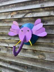 Eleanor Elephant Head Wall Sculpture African Animal Art - thumbnail 1