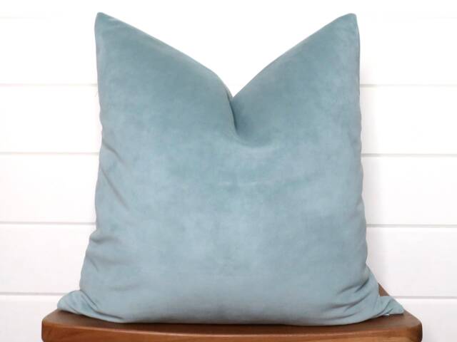 Robin's Egg Blue Velvet Pillow Cover - Same Fabric On Both Sides All Sizes Available - image 1