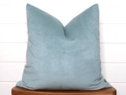 Robin's Egg Blue Velvet Pillow Cover - Same Fabric On Both Sides All Sizes Available - thumbnail 1