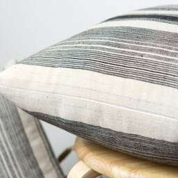 Square Pillow Cover - Striped Pillowcase, Natural Cotton Fabric - thumbnail 3