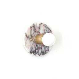 Minimalist Calacatta Viola Marble & Brass Light Fixture Small Flush Mount Sconce Vanity Lighting Bathroom Lamp - thumbnail 2
