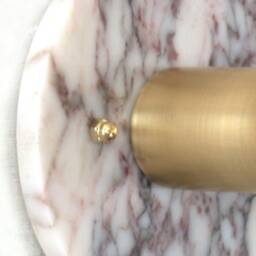 Minimalist Calacatta Viola Marble & Brass Light Fixture Small Flush Mount Sconce Vanity Lighting Bathroom Lamp - thumbnail 4