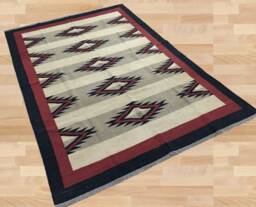 Handwoven Afghan Kilim Rug, Geometric Bohemian Style - 272x184 cm - thumbnail 3