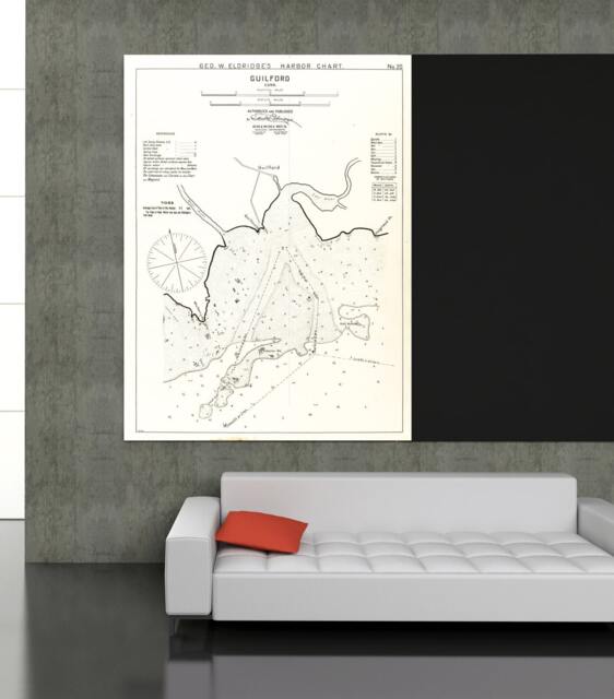 Guilford Connecticut Nautical Chart Antique Print Vintage Map Art - image 1