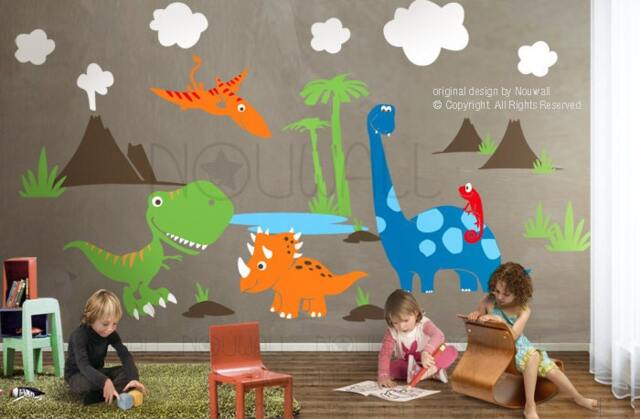 Dinosaurs Wall Decal Pterodactyl Triceratops T-Rex Sticker Art Graphic Room Decor - image 1