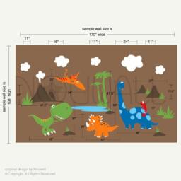 Dinosaurs Wall Decal Pterodactyl Triceratops T-Rex Sticker Art Graphic Room Decor - thumbnail 3