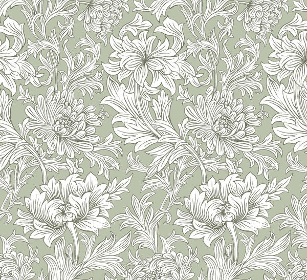 William Morris Mini Crib Sheet Greenery Damask Fitted Bedding - image 1