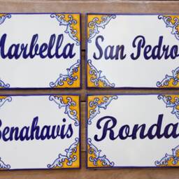Italian House Number Plaque, Signs For Home, Personalized Tile, Ceramic House Sign, Hand Painted Name Address - thumbnail 2