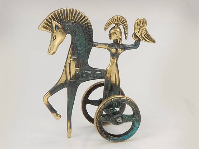 Ancient Greek Chariot Of Athena, Bronze Art Statue, Gift Ideas, Art, Greece Historic Statue - image 1