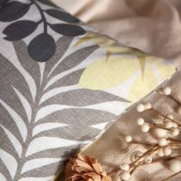 Waverly Inspiration Floral, Gray, Yellow & Natural, Decorative Throw Pillow Cover, Cushion Linen Pillow, Multicolor Modern - thumbnail 3