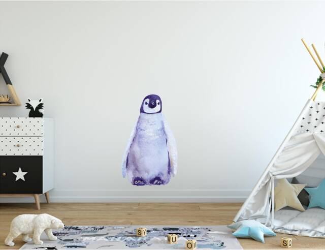 Baby Penguin Wall Decal Arctic Bird Ocean Sea Life Removable Fabric Sticker - image 1