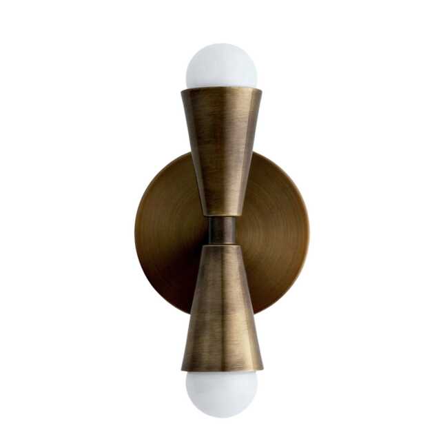 Modern Handmade Brass - Cone Wall Sconce Light Bathroom Vintage Style Stilnovo Lamp 2-Light - image 1