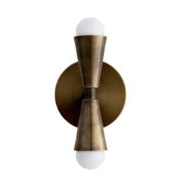 Modern Handmade Brass - Cone Wall Sconce Light Bathroom Vintage Style Stilnovo Lamp 2-Light - thumbnail 1