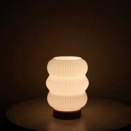 Mika Oak Table Lamp 3D Printed Modern Mushroom Lantern - thumbnail 3