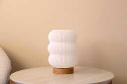Mika Oak Table Lamp 3D Printed Modern Mushroom Lantern - thumbnail 1