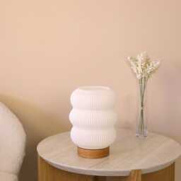 Mika Oak Table Lamp 3D Printed Modern Mushroom Lantern - thumbnail 2