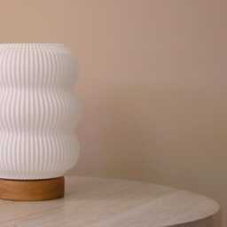 Mika Oak Table Lamp 3D Printed Modern Mushroom Lantern - thumbnail 4
