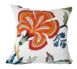 Hothouse Flowers Linen Throw Pillow Cover Schumacher Botanical Print - thumbnail 2
