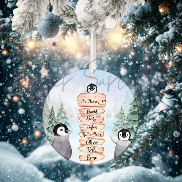 Personalised Christmas Decoration - Family Gift Custom Bauble Stocking Filler Eve Box - image 1