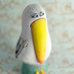 Ceramic Sculpture - Figurine Seagull Bird Unique Gift Handmade Home Decor - thumbnail 3