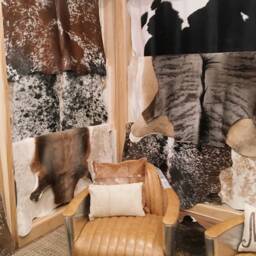 African Blue Wildebeest Hide South Africa, Rustic Safari Decor - 6' X 5.5' - thumbnail 4