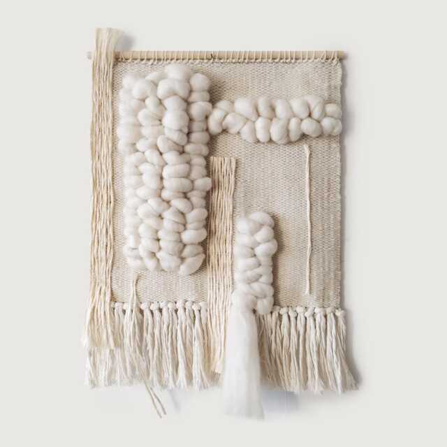 Woven Wall Hanging Rustic Woven Tapestry Perfect As Above Bed Or Fireplace Art in Modern Japandi Bedroom Minimalistic Living Room - image 1