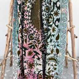 Luxury Handcrafted Cotton Kantha Suzani Quilt Blanket - Soft Vintage Style Bedding With Artisan Hand Stitch Work - thumbnail 3