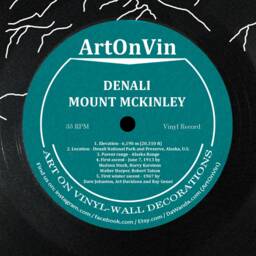Mount Denali - Laser Cut Carved Vinyl Record Art Music Gift For Occasions Like Birthday, Christmas, Weeding, Holiday Cutout Wall - thumbnail 3