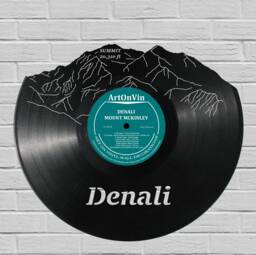 Mount Denali - Laser Cut Carved Vinyl Record Art Music Gift For Occasions Like Birthday, Christmas, Weeding, Holiday Cutout Wall - thumbnail 1