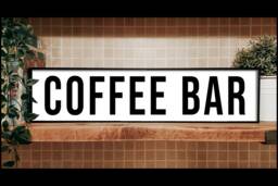 Large Coffee Bar Sign Framed Metal Retro Wall Art - thumbnail 1