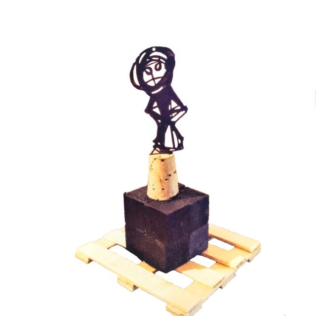 Street Art Miniature Ninja Sculpture Wood Metal 3D Statue Desk Free Shipping Mini Figurines Decor Gifts For Teens